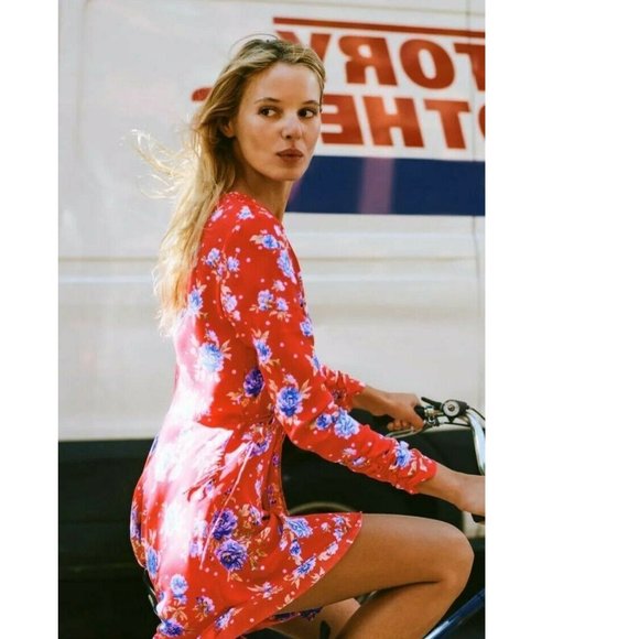 NWT Zara Floral Wrap Dress - Picture 7 of 14